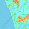 Mappa topografica Calangute, altitudine, rilievo