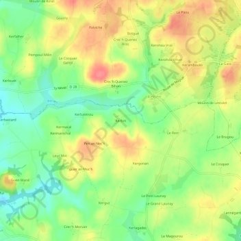 Mappa topografica Kerbin, altitudine, rilievo