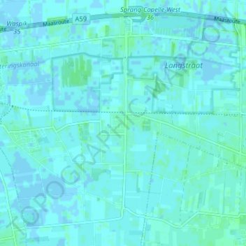 Mappa topografica Nieuwevaart, altitudine, rilievo