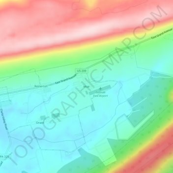 Mappa topografica Muir, altitudine, rilievo