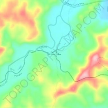 Mappa topografica Shihuacocha, altitudine, rilievo