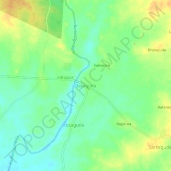 Mappa topografica Basaguda, altitudine, rilievo