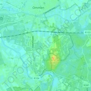 Mappa topografica Besthmen, altitudine, rilievo