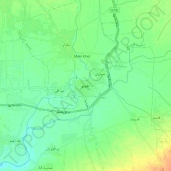Mappa topografica Toru, altitudine, rilievo