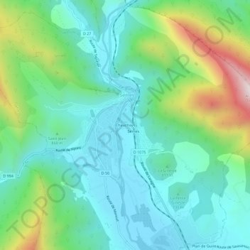 Mappa topografica Chauchays, altitudine, rilievo