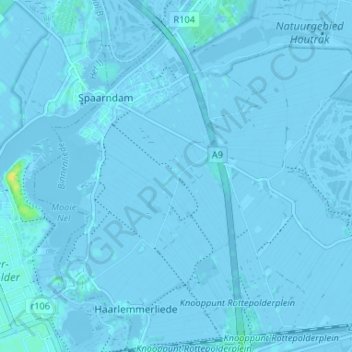 Mappa topografica Spaarnwoude, altitudine, rilievo