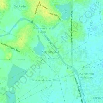 Mappa topografica Kannapalayam, altitudine, rilievo