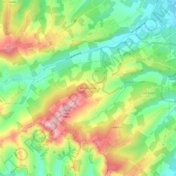 Mappa topografica Montecatone, altitudine, rilievo