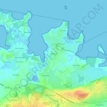 Mappa topografica Fournevay, altitudine, rilievo