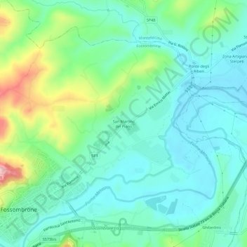 Mappa topografica San Martino del Piano, altitudine, rilievo