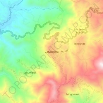Mappa topografica Catacocha, altitudine, rilievo