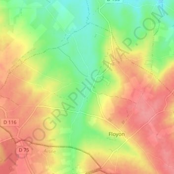 Mappa topografica Chevireuil, altitudine, rilievo