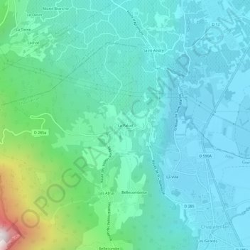 Mappa topografica La Palud, altitudine, rilievo