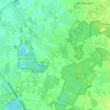 Mappa topografica Grotel, altitudine, rilievo
