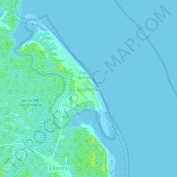 Mappa topografica Ajuruteua, altitudine, rilievo