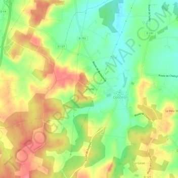 Mappa topografica La Torte, altitudine, rilievo
