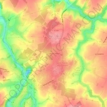 Mappa topografica La Maison Neuve, altitudine, rilievo