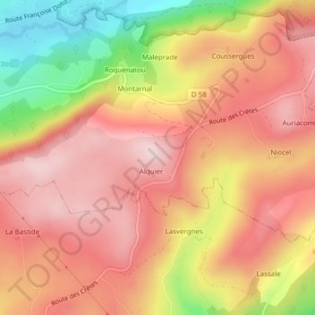 Mappa topografica 1511806 - C, altitudine, rilievo