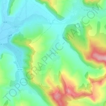 Mappa topografica Torba, altitudine, rilievo
