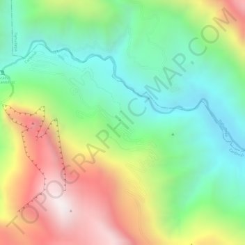 Mappa topografica Las Pocitas "Grutas de Tolantongo", altitudine, rilievo