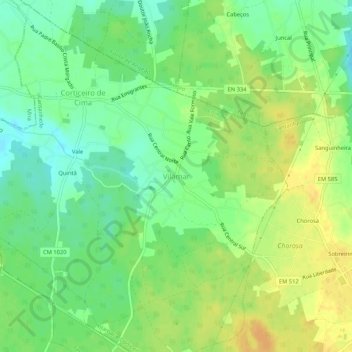 Mappa topografica Vilamar, altitudine, rilievo