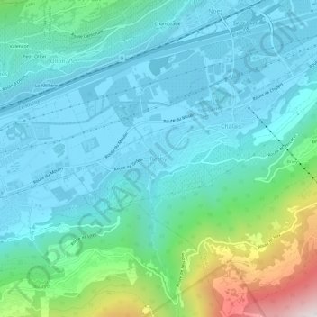 Mappa topografica Réchy, altitudine, rilievo