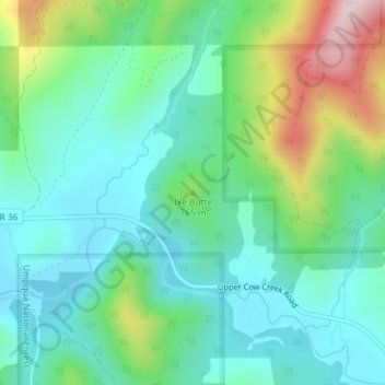 Mappa topografica Ike Butte, altitudine, rilievo