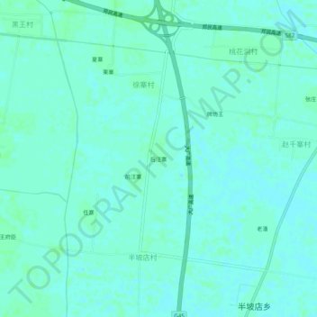 Mappa topografica 后汪寨, altitudine, rilievo