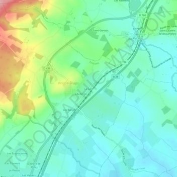 Mappa topografica La Gare, altitudine, rilievo
