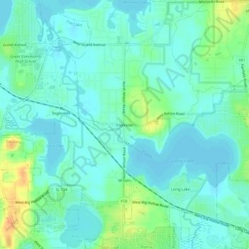 Mappa topografica Ingleside, altitudine, rilievo
