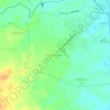 Mappa topografica Calasgasan, altitudine, rilievo