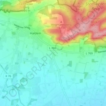 Mappa topografica Schepshake, altitudine, rilievo