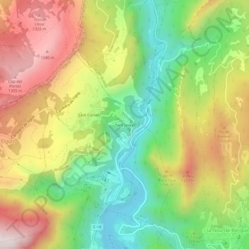 Mappa topografica Sant Josep, altitudine, rilievo