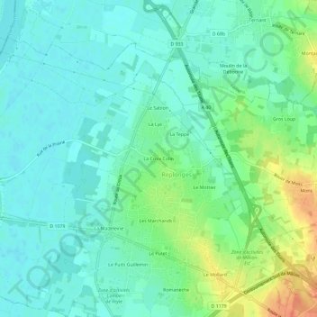 Mappa topografica La Croix Colin, altitudine, rilievo