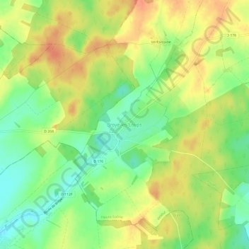 Mappa topografica Broye-les-Loups, altitudine, rilievo