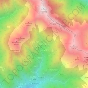 Mappa topografica Antrona, altitudine, rilievo
