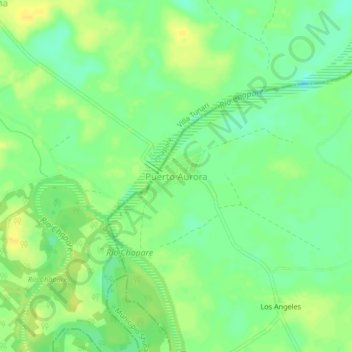 Mappa topografica Puerto Aurora, altitudine, rilievo
