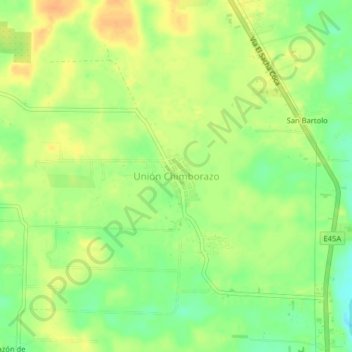 Mappa topografica Unión Chimborazo, altitudine, rilievo