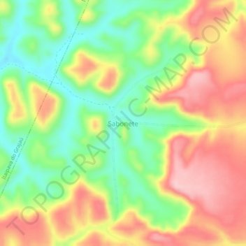 Mappa topografica Sabonete, altitudine, rilievo