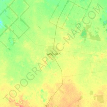 Mappa topografica San Julián, altitudine, rilievo