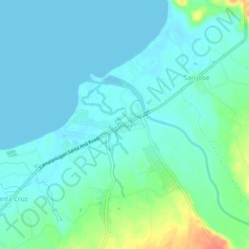 Mappa topografica Baua, altitudine, rilievo