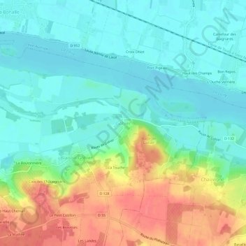 Mappa topografica Gohier, altitudine, rilievo