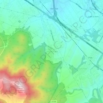 Mappa topografica Colle di Fuori, altitudine, rilievo