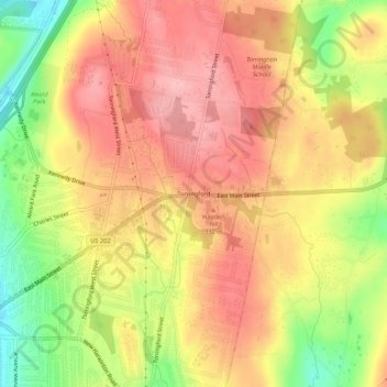 Mappa topografica Torringford, altitudine, rilievo