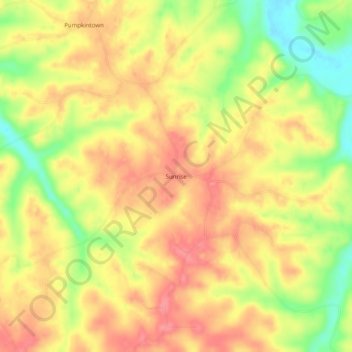Mappa topografica Sunrise, altitudine, rilievo