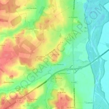 Mappa topografica La Croix d'Or, altitudine, rilievo