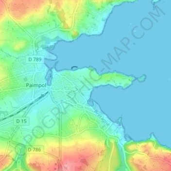 Mappa topografica Crec'h Derrien, altitudine, rilievo