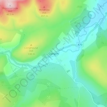 Mappa topografica Glespin, altitudine, rilievo
