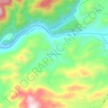 Mappa topografica Nalla Hazara, altitudine, rilievo