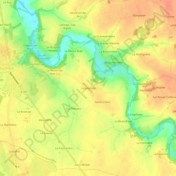 Mappa topografica Constantine, altitudine, rilievo